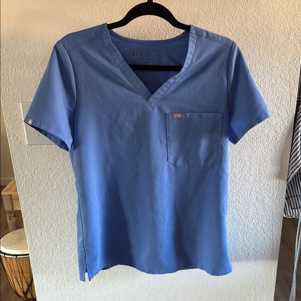 Figs Blue Short Sleeve Tee